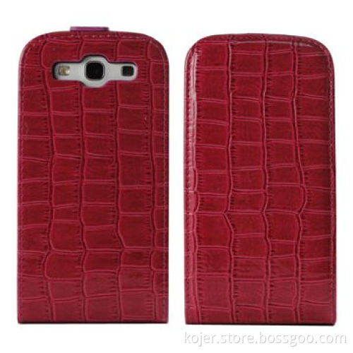 PU Leather Cellphone Cases with Plastic Shell Inside for Galaxy S3 (i9300)